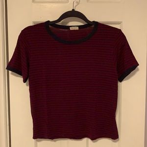 Brandy Melville Striped Cropped T-Shirt